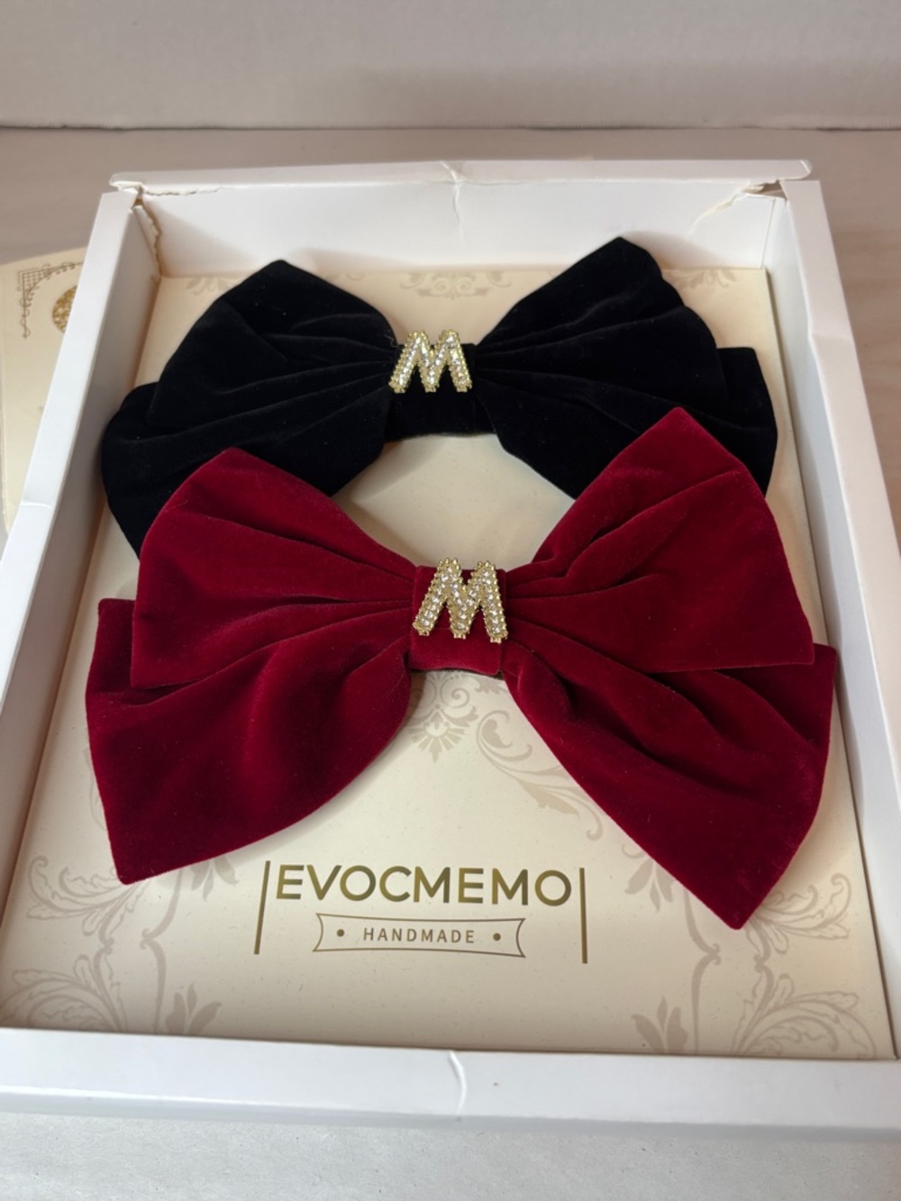 EVOCMEMO Handmade Velvet Hair Bow Accessory
